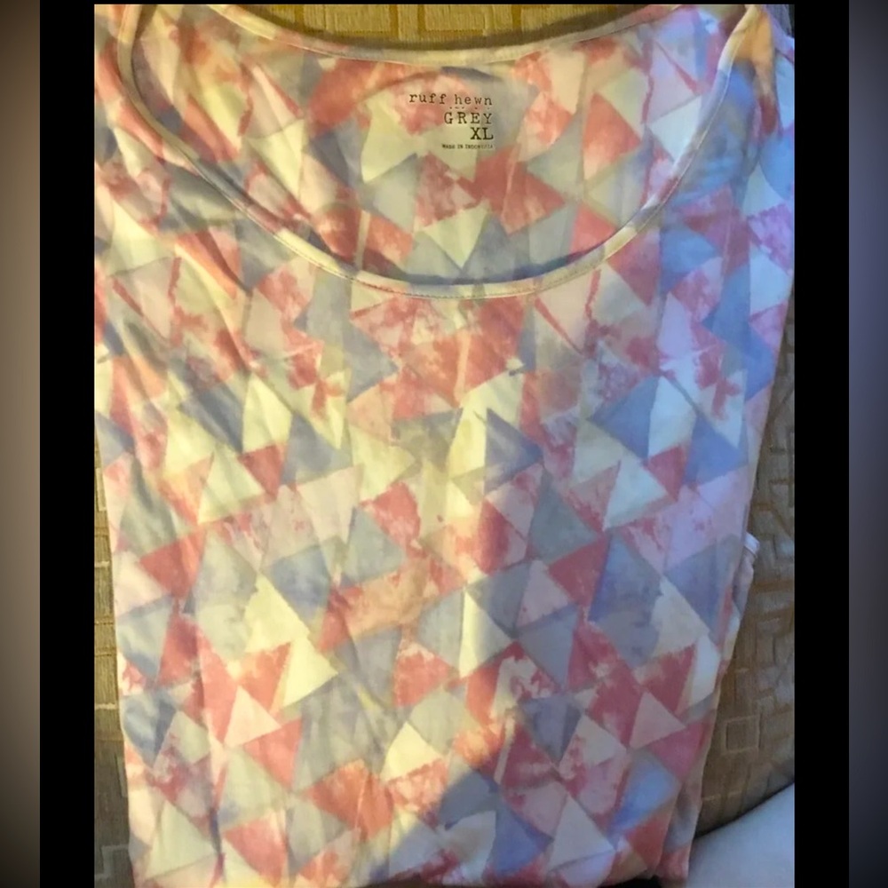 🛒Ruff Hewn Sleeveless Shirt Tank Top~Size XL Pink & Gray